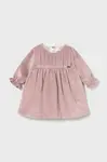 Kojenecké velurové šaty Mayoral Newborn růžová barva, mini, 2819
