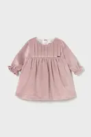 Kojenecké velurové šaty Mayoral Newborn růžová barva, mini, 2819