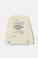 Dětská bavlněná mikina United Colors of Benetton béžová barva, hladká, 3J68C10QK