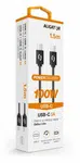 Datový kabel ALIGATOR POWER 100W, USB-C/USB-C 5A, 1,5m černý