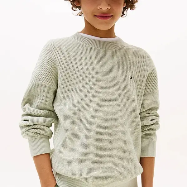 Bavlněný svetr Tommy Hilfiger tyrkysová barva, KB0KB09756