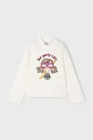 Tričko s dlouhým rukávem Mayoral béžová barva, s pologolfem, 4002