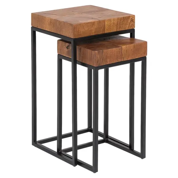 MID.YOU SADA ODKLÁDACÍCH STOLKŮ, sheesham, barvy sheesham