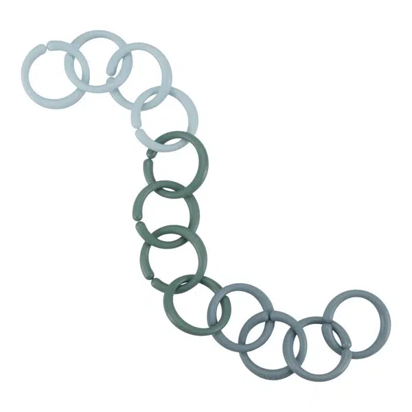 Little Dutch Forest Friends Little Loops Toy Rings sada kroužků pro děti od narození 0 m+ Blue 12 ks