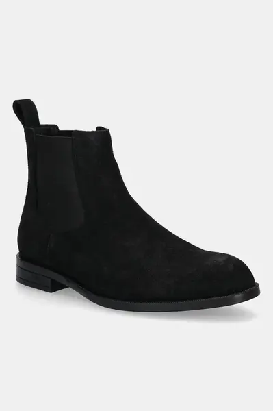 Semišové kotníkové boty BOSS Tayil pánské, černá barva, 50548229