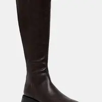 Kožené kozačky Vagabond Shoemakers BLANCA dámské, hnědá barva, na plochém podpatku, 5417-801-35