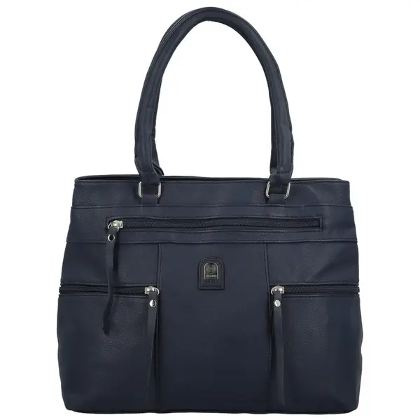 Trendy dámská koženková kabelka na rameno Asila, tmavě modrá