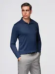 Ombre Polo long sleeve shirt with elegant branded buttons - navy blue