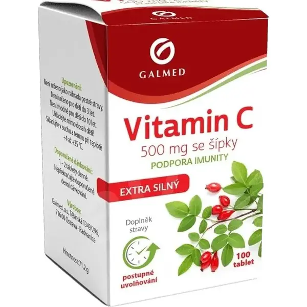 Vitamín C 500mg se šípky 100 tablet Galmed