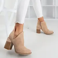 Resti Beige women's boots on a post with cutouts Cintura - Footwear