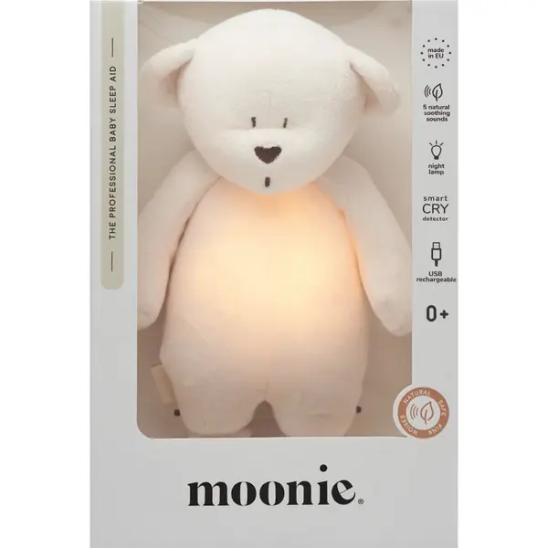 Moonie Bear 2.0 Organic Cream uspávačik s melódiou 1 ks