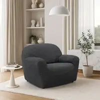 Super strečové poťahy RUBINIA antracitová kreslo (š. 70 - 110 cm)