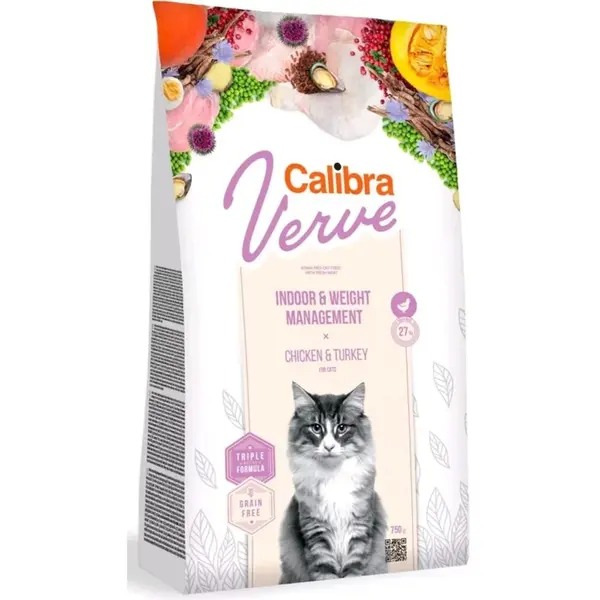 Calibra Cat Verve GF Indoor & Weight Chicken 750 g | Granule pre mačky