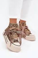 EVENTO Dámske Tenisky S Mašľou A Zipsom Na Platforme Panther Mavara