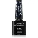 Claresa UV/LED Top Glitter No Wipe gélový vrchný lak na nechty trblietavý odtieň Glitter Blue 5 g