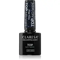Claresa UV/LED Top Glitter No Wipe gélový vrchný lak na nechty trblietavý odtieň Glitter Blue 5 g