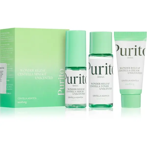 Purito Wonder Releaf Centella Mini Kit Unscented cestovná sada pre citlivú a podráždenú pleť