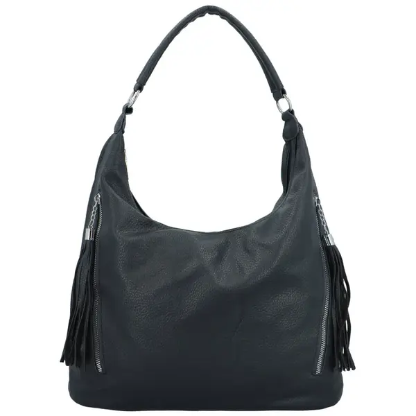 Módní dámská koženková kabelka na rameno Tiagos, tmavě modrá