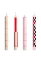 Sada svíček HAY Pattern Candle 2,2 x 24 cm 4-pack růžová barva