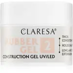 Claresa Rubber Gel Construction Gel UV/LED gélový lak pre predĺženie nechtov odtieň 2 12 g