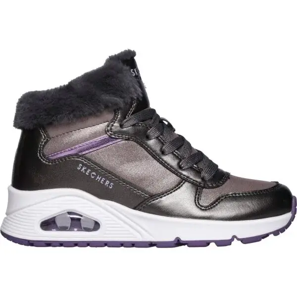 Skechers UNO - COZY ON AIR Dětská zimní obuv, šedá, velikost