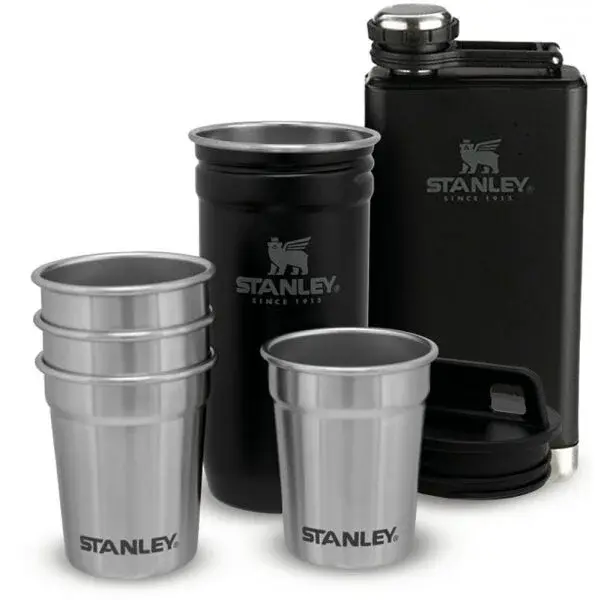 STANLEY ADVENTURE SERIES 250ml Placatka + panáky, černá, velikost 250 ML