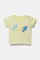 Dětské bavlněné tričko United Colors of Benetton zelená barva, 34LPA106B