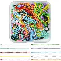 50Pcs 10 Colors Spray Painted Iron Ball Chains