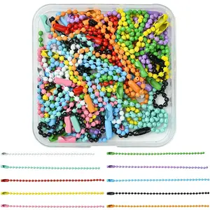 50Pcs 10 Colors Spray Painted Iron Ball Chains