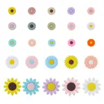 25Pcs 25 Styles Food Grade Eco-Friendly Silicone Focal Beads