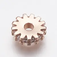 Brass Micro Pave Cubic Zirconia Bead Spacers