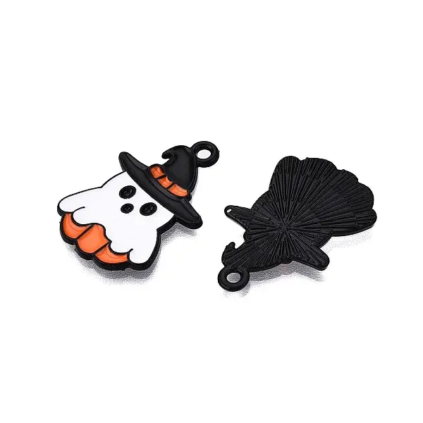 Halloween Theme Spray Painted Alloy Enamel Pendants