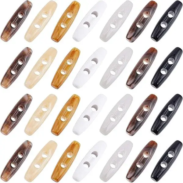 70Pcs 7 Colors Acrylic Button