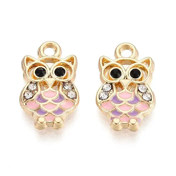 Light Gold Tone Alloy Enamel Pendants