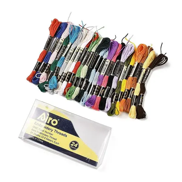 24 Skeins 24 Colors 6-Ply Polyester Embroidery Floss