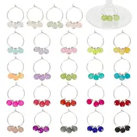 48Pcs 24 Colors Brass Wine Glass Charms