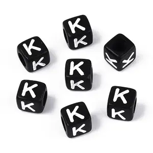 Initial Acrylic Horizontal Hole Beads