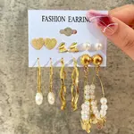 Alloy & Plastic Pearl Earring Sets