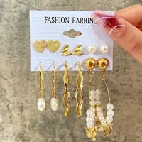 Alloy & Plastic Pearl Earring Sets