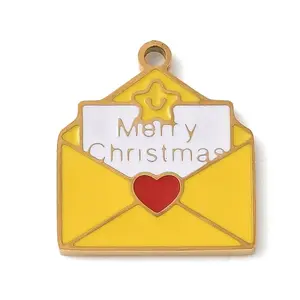 Christmas Themes 304 Stainless Steel Enamel Pendants