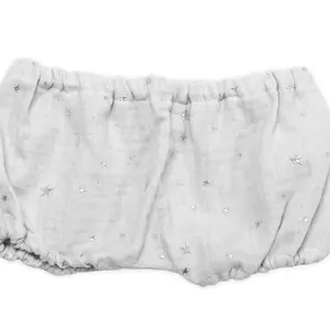Baby Nellys Mušelínové letní kraťasky Stars, šedé, vel. 80/86 vel.  80/86