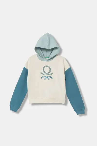 Dětská mikina United Colors of Benetton více barev, s kapucí, vzorovaná, 39M2C205E