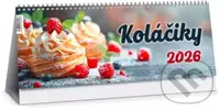 Koláčiky 2026 - stolový kalendár (2-týždenný, riadkový)