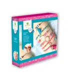 Výroba šperkov - náramky z korálikov Heishi - modrá a ružová