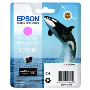 Epson T7606 C13T76064N10 světle purpurová (vivid light magenta) originální cartridge