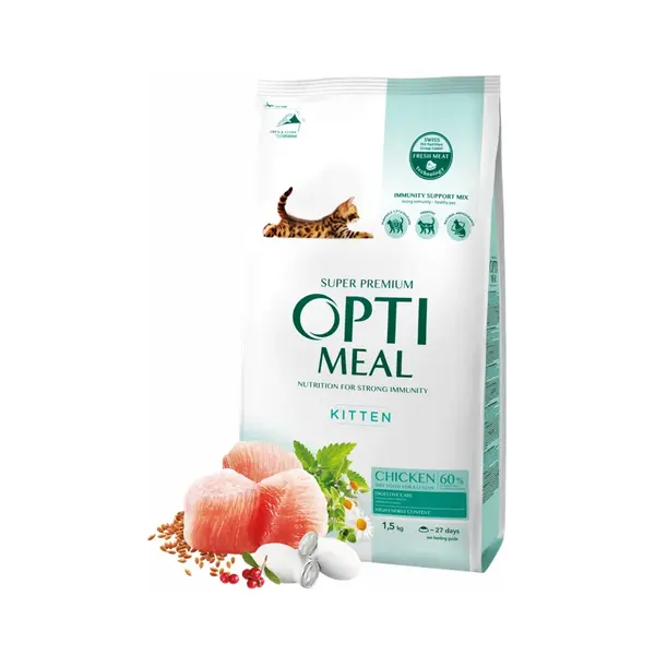 OPTIMEAL™ Superpremium pre mačiatka s kuracim mäsom 1,5kg (9664)