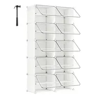 REGÁL NA BOTY, bílá, průhledné, 83/156/32 cm