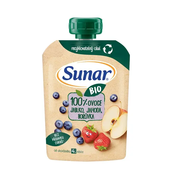 Sunar BIO Jablko, jahoda, borůvka kapsička 100 g