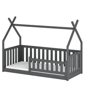 Posteľ Domček Bodzio 80x160 grafit