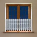 Žakarová záclona 351590 biela/80. Tovar na mieru